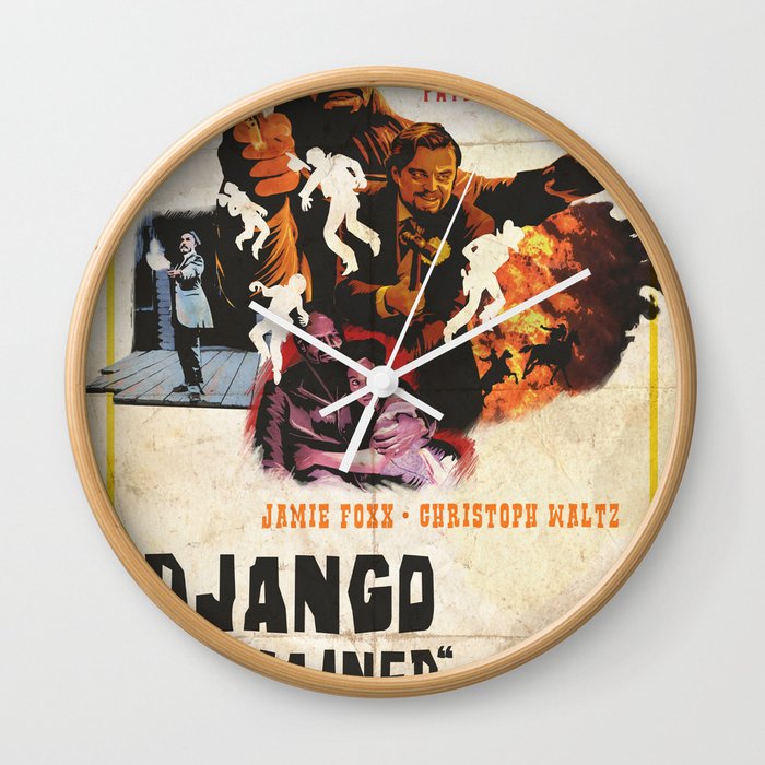 Django unchained alternative poster Wall Clock