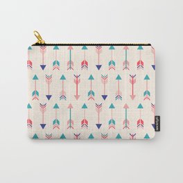 Navy Coral Tribal Arrows Pattern Indian Indigenous Carry-All Pouch | Christmas, Indigenouspeople, Indian, Aesthetic, Tribal, Ethnic, Arrows, Coral, Graphicdesign, Navy 