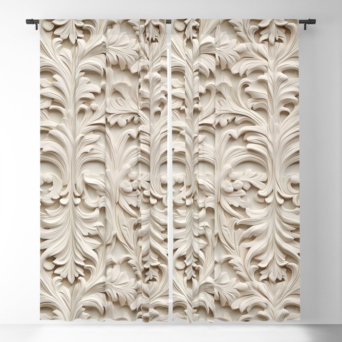 Carved Wood look 16 Blackout Curtain