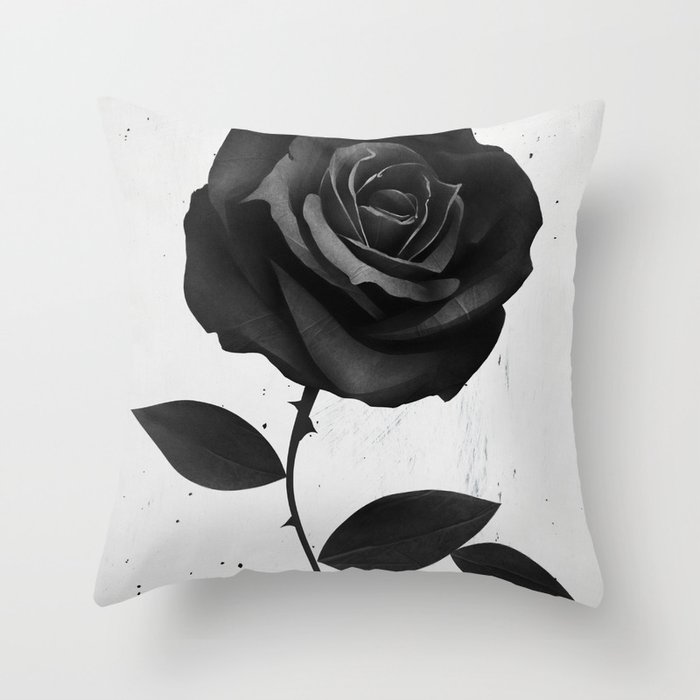 Fabric Rose Throw Pillow