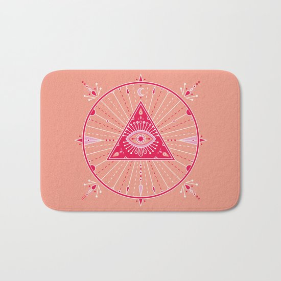 Evil Eye Mandala – Pink Bath Mat