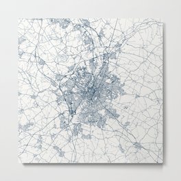 Leicester - England, Authentic Map Metal Print