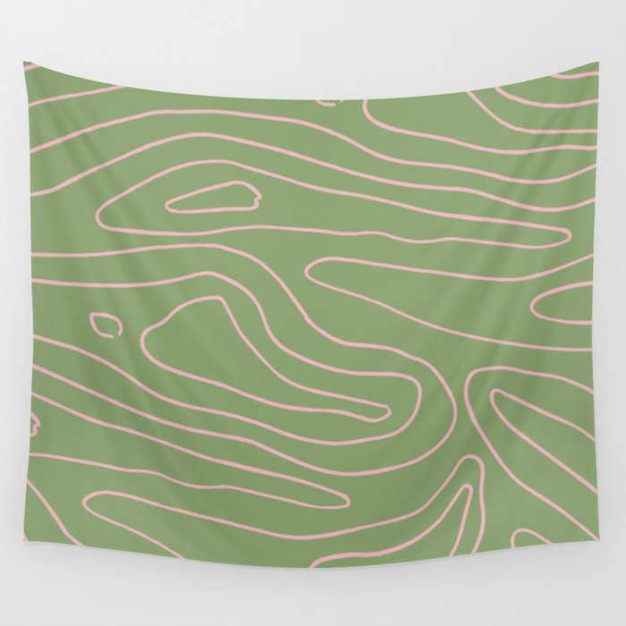 green swirl Wall Tapestry