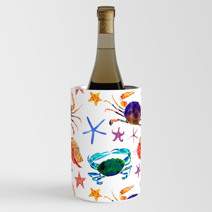 Watercolor Crabs Wine Chiller