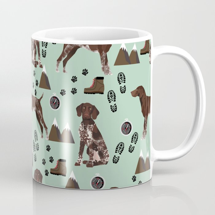German Shorthair Pointer mountain hiking hiker outdoors camping dog breed Coffee Mug