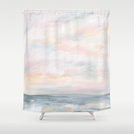 You Are My Sunshine - Gray Pastel Ocean Seascape Shower Curtain