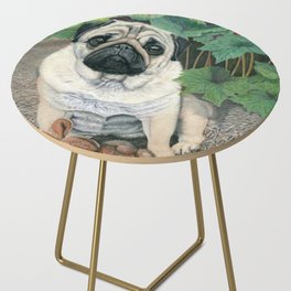 Pug And Toy Bunny Side Table