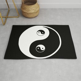 Ying yang the symbol of harmony and balance- good and evil Area & Throw Rug
