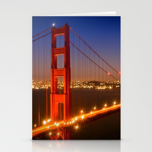 Evening Cityscape of Golden Gate Bridge Stationery Cards