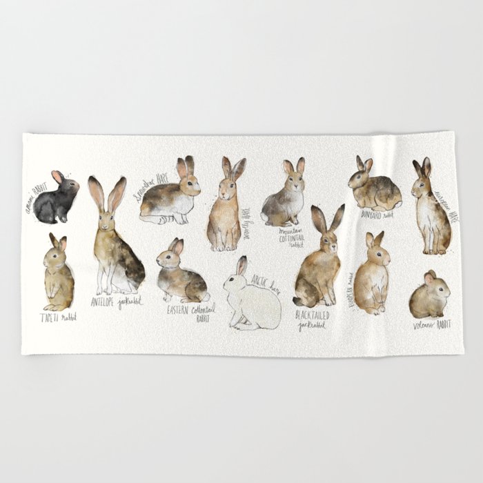 Rabbits & Hares Beach Towel