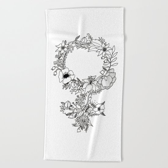 Feminist Flower 2.0 Beach Towel