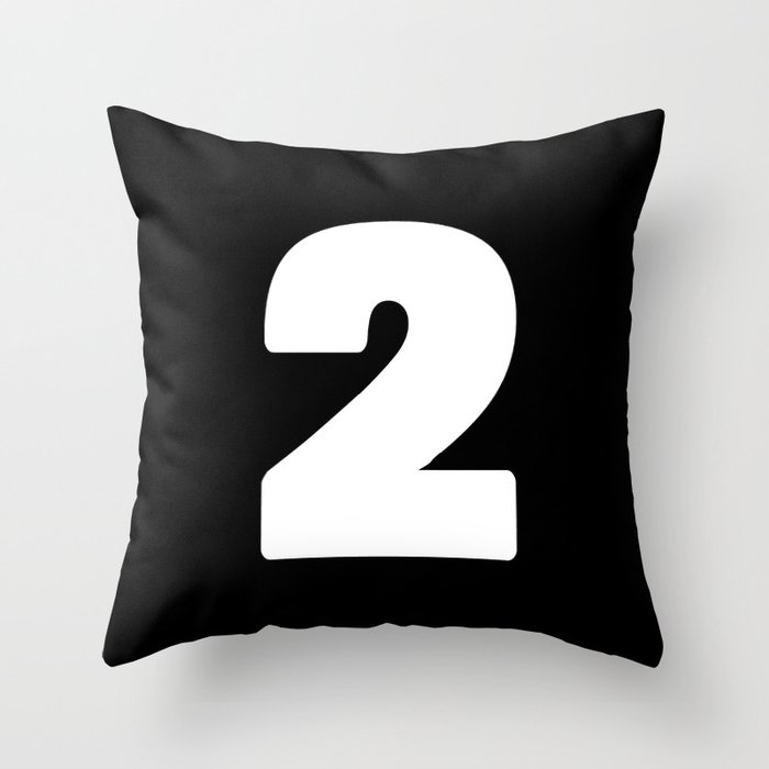 2 (White & Black Number) Throw Pillow