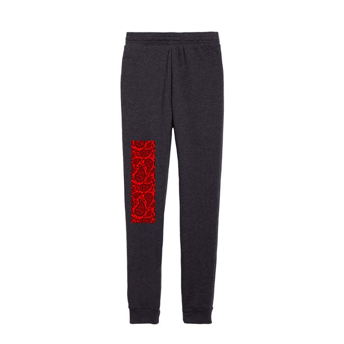 Paisley (Black & Red Pattern) Kids Joggers