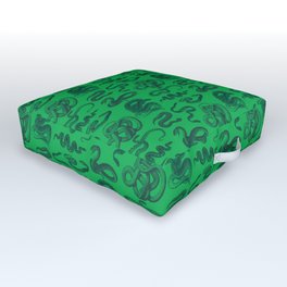 Green Snake Pattern Outdoor Floor Cushion