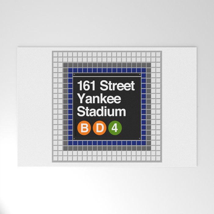 subway yankee stadium sign Welcome Mat