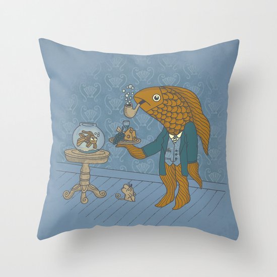 Big Eyed Fish Throw Pillow