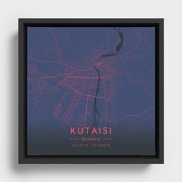 Kutaisi, Georgia - Neon Framed Canvas