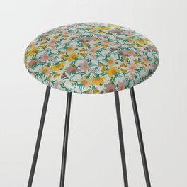 orange green yellow harvest florals evening primrose flower meaning youth and renewal  Counter Stool