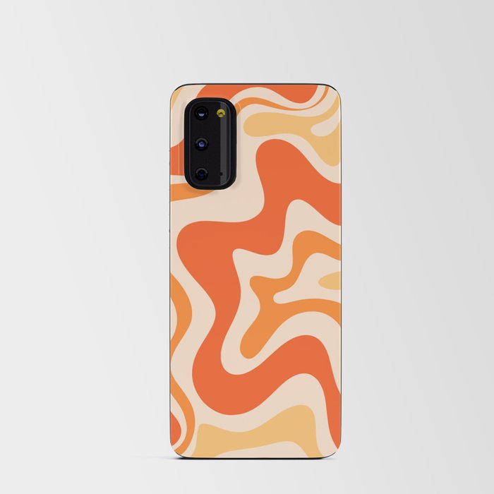 Tangerine Liquid Swirl Retro Abstract Pattern Android Card Case