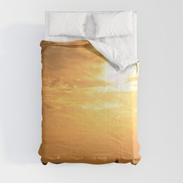 Sunset with sailboat Comforter