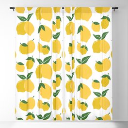 Lemon Print Abstract Retro Lemons Blackout Curtain