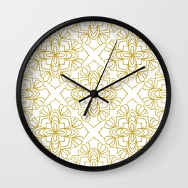 Metallic Gold Pattern Wall Clock