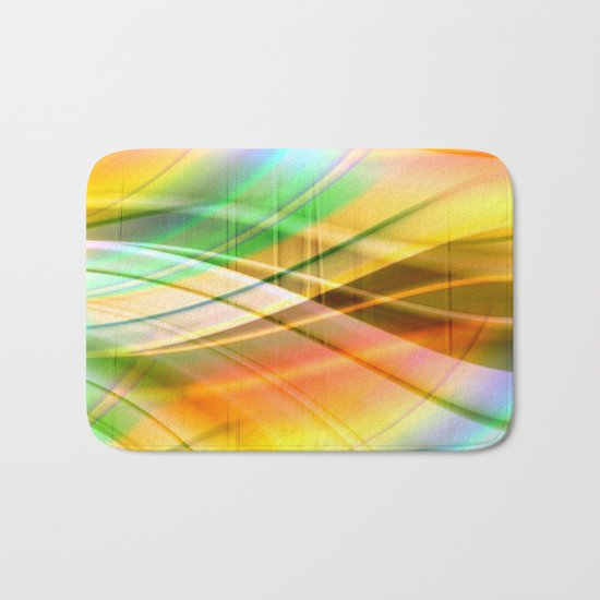 pattern pastel yellow and green Bath Mat