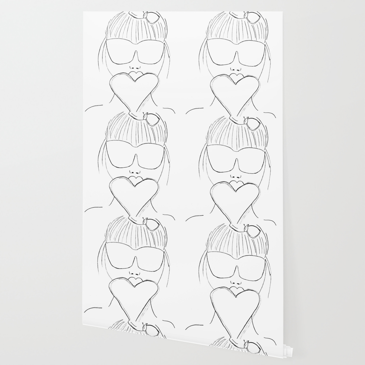 Sketch Of Girl With Sunglasses And A Big Heart Cute Girl Wallpaper By Jodilynpaintings Society6,Anime Male Reference Body