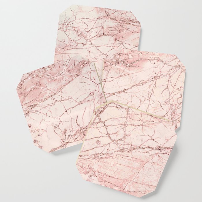 Rose Glitter Line Marble Collection Coaster