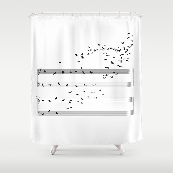 Natural Musical Notes Shower Curtain By Sokolselmani Natural Musical Notes Shower Curtain By Sokolselmani