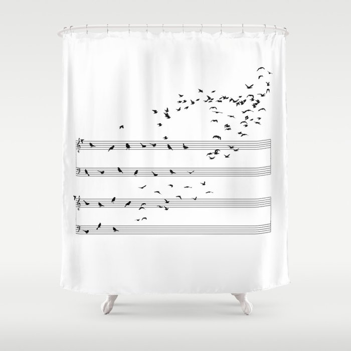 Natural Musical Notes Shower Curtain