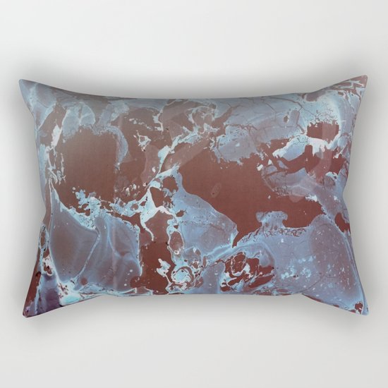 Shadows in Blue and Brown Rectangular Pillow