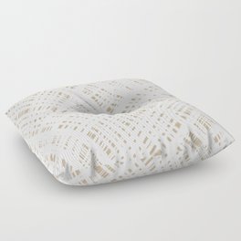 Rough Weave Abstract Burlap Painted Pattern in White and Beige Floor Pillow