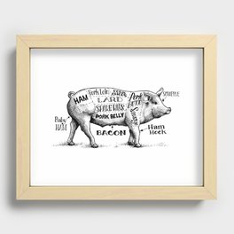Whole Hog Butcher Chart Recessed Framed Print