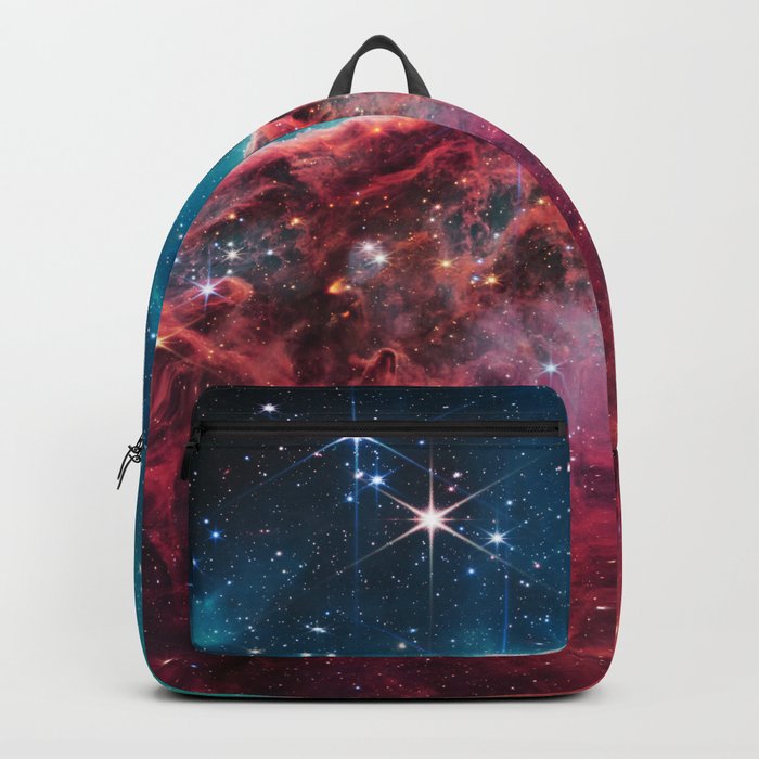 Cosmic Cliffs Carina Nebula Coral Pink Turquoise Backpack