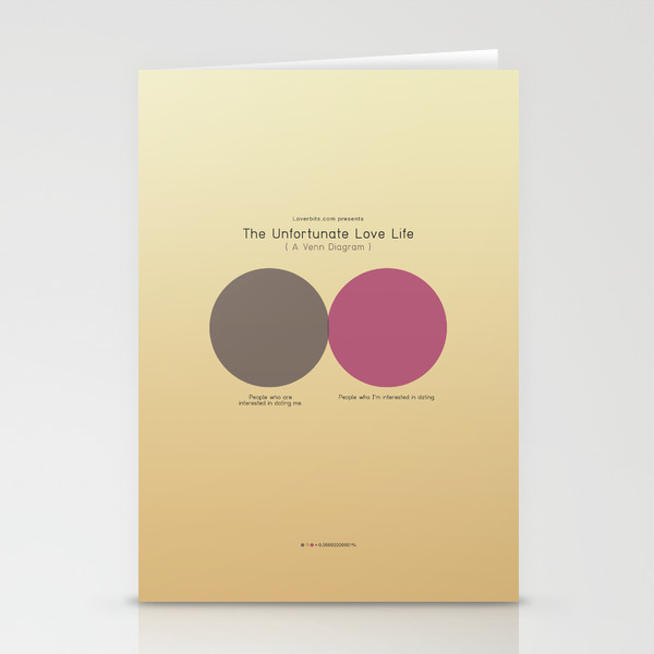 The Unfortunate Love Life (A Venn Diagram) Stationery Cards