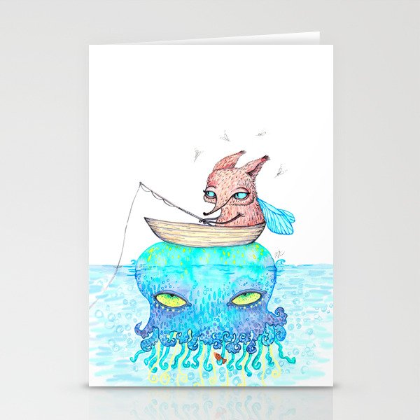Summer fishing Stationery Cards