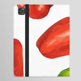 Colorful bell pepper watercolor print pattern iPad Folio Case