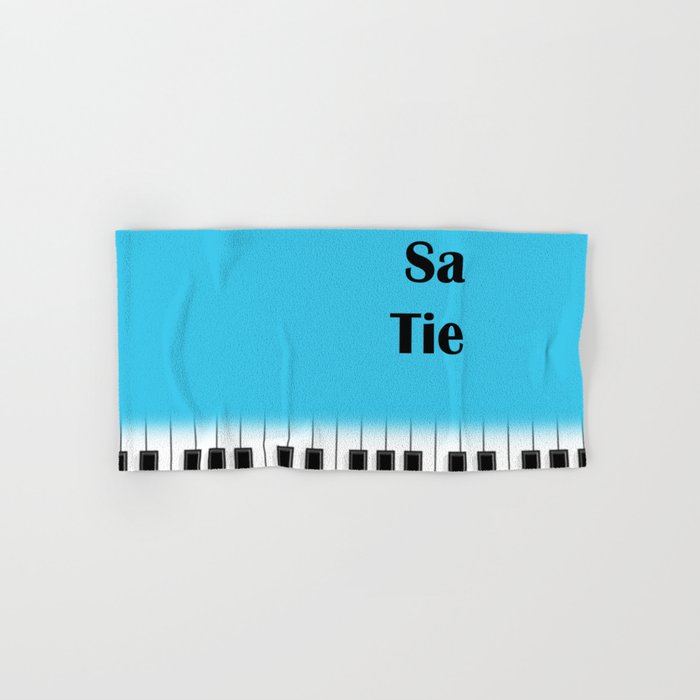 Satie and piano - interesting design for music lover Hand & Bath Towel