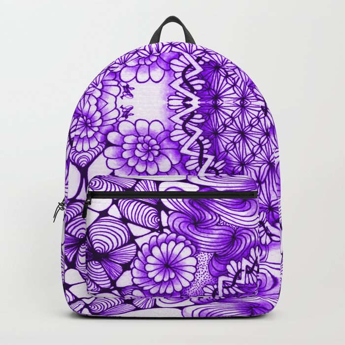 Purple Zentangle Tile Doodle Design Backpack