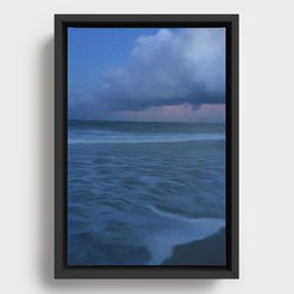 Cloudy Beaches Framed Canvas