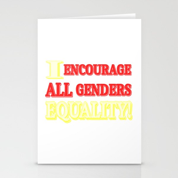 "ALL GENDERS EQUALITY" Cute Expression Design. Buy Now Stationery Cards