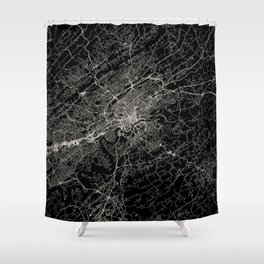 Knoxville City Map Poster - USA Shower Curtain