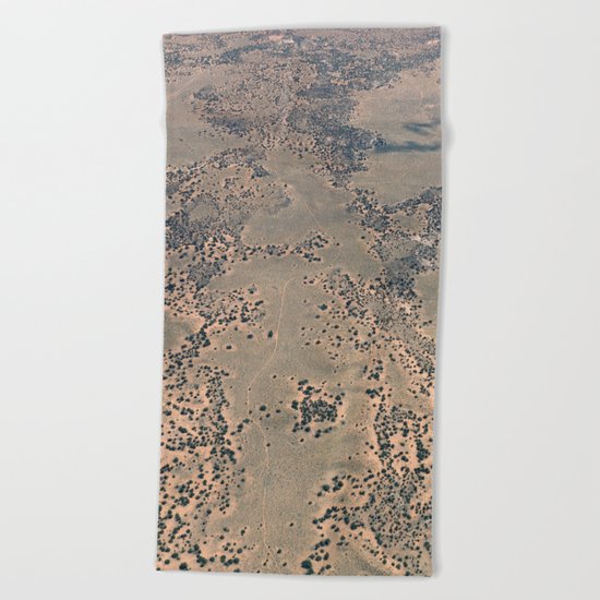 Mojave Desert bird's eye view Beach Towel