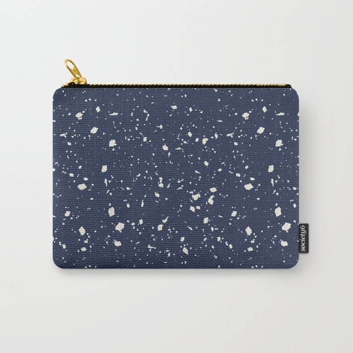 Navy Blue Terrazzo Seamless Pattern Carry-All Pouch