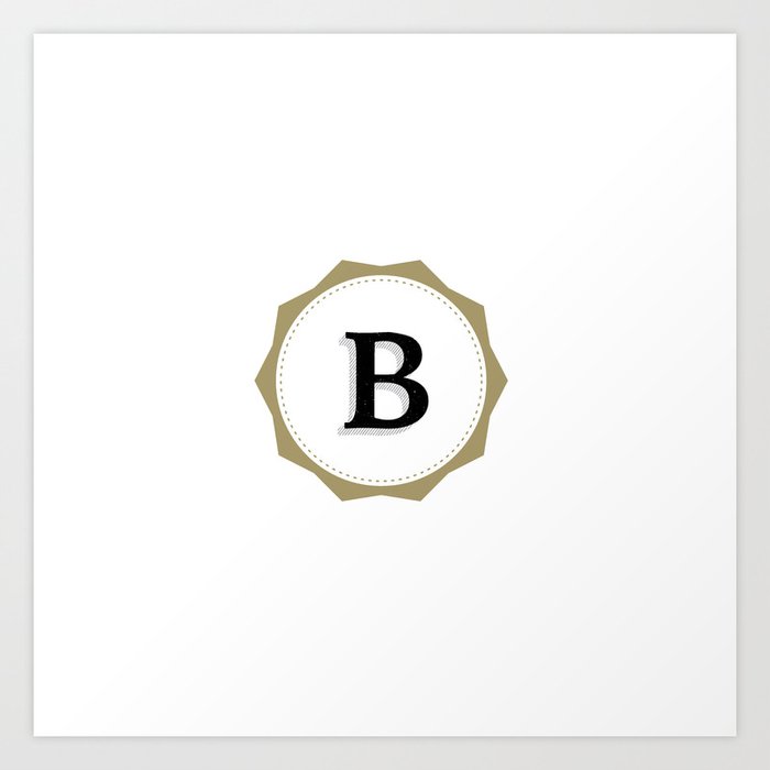 Vintage Letter B Monogram Art Print By Textures Society6
