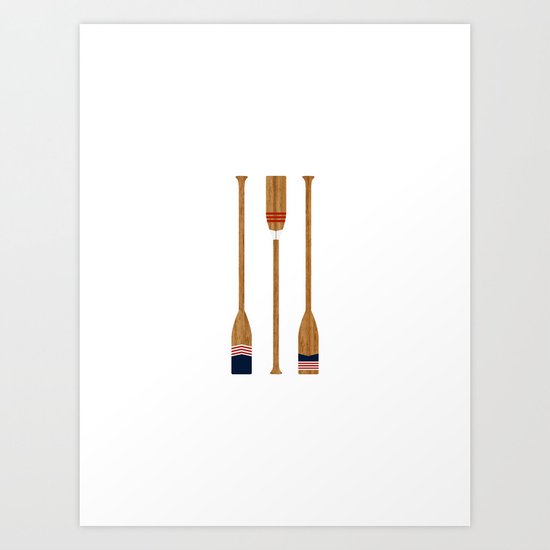 American Painted Oars Art Print