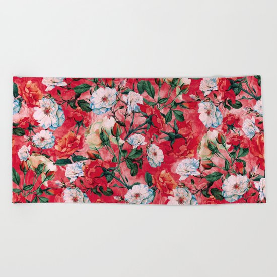 Rose Red Beach Towel