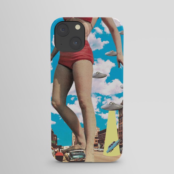 She's arrived (Giant woman & UFO) iPhone Case