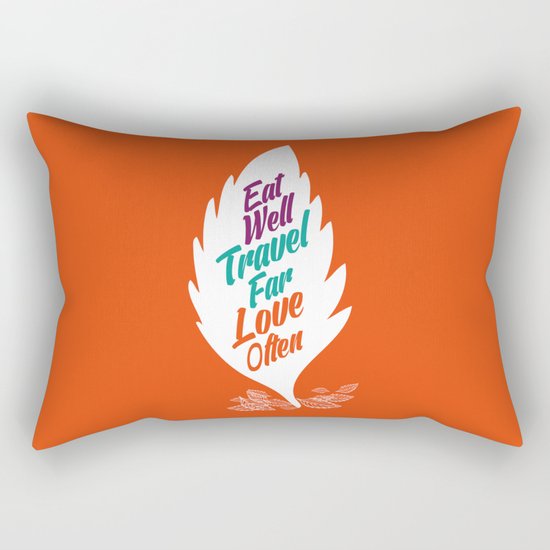 eat well travel far love often Rectangular Pillow